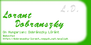 lorant dobranszky business card