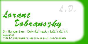 lorant dobranszky business card